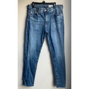 Adriano Goldschmied Women's Prima Ankle  Blue Medium-washed Cigarette Fit Jeans